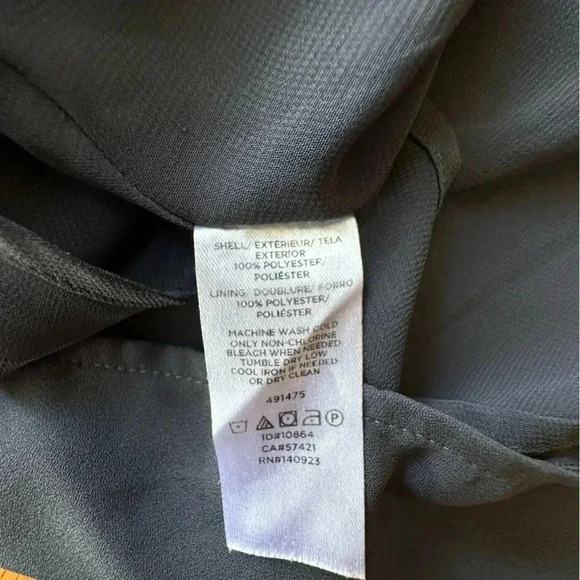 LOFT NWOT FLOWING LACE STRAP V-NECK GRAY TOP FULLY LINED | PETITE SMALL - Picture 8 of 9